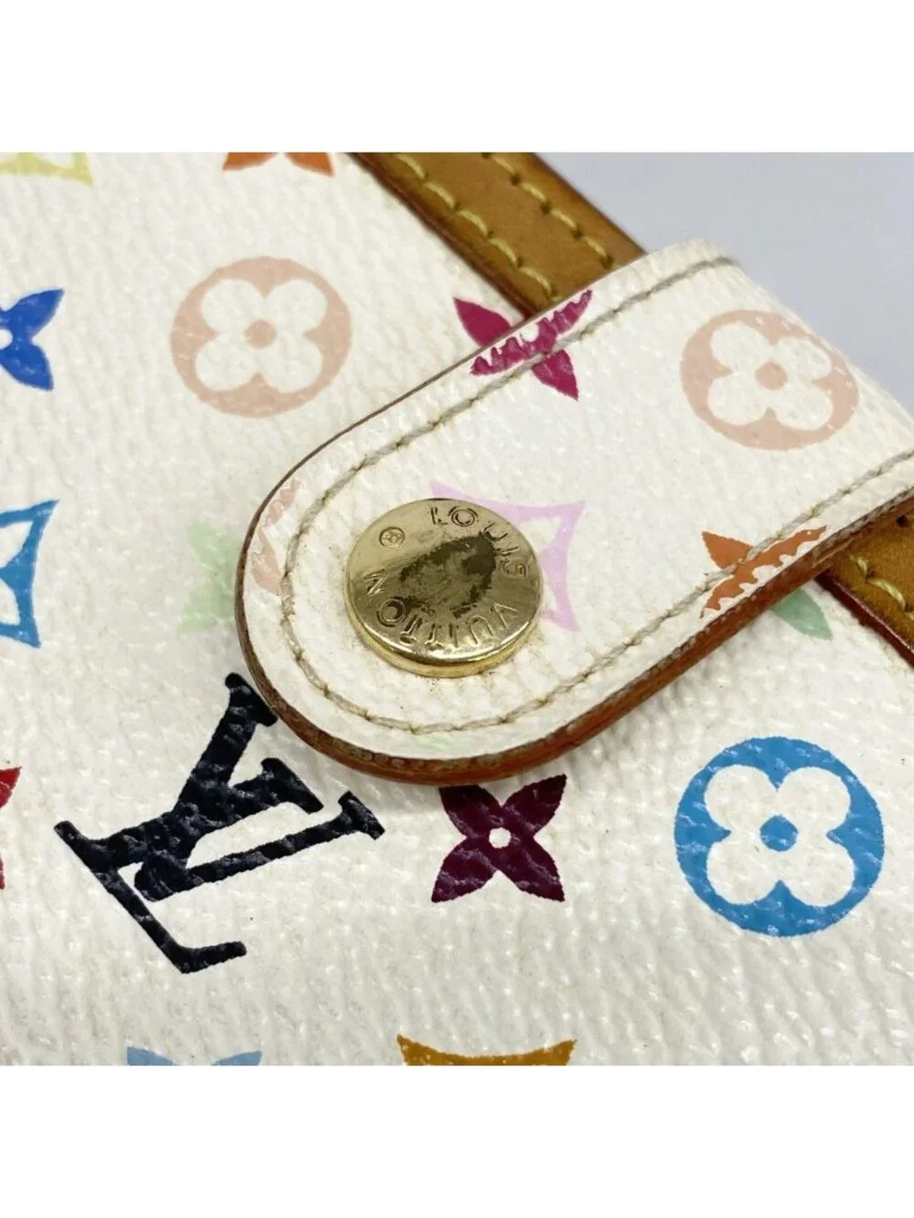 Louis Vuitton Wallet Monogram Multicolor Porte-Monnaie Vier Viennois Blanc
